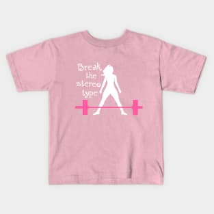 fitness girl, gym girl, fitness, weightlifting girl Kids T-Shirt